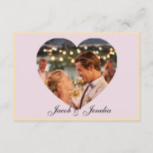 Minimale klassische Hochzeitstunde Begleitkarte (Rückseite)