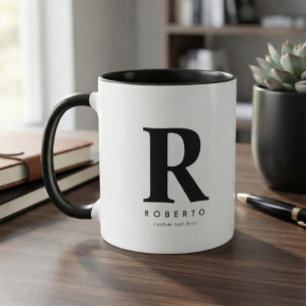 Minimale klassische moderne Monogramm Tasse