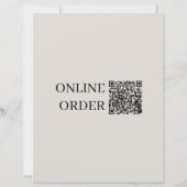 Minimale klassische Restaurantmenü-Bilder QR-Code (Rückseite)