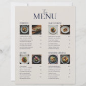 Minimale klassische Restaurantmenü-Bilder QR-Code (Vorderseite)