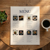 Minimale klassische Restaurantmenü-Bilder QR-Code