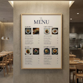 Minimale klassische Restaurantmenü-Bilder QR-Code