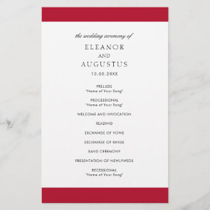 Minimale klassische rote elegante Budget-Hochzeits Flyer