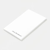 Minimale klassische weiße männliche Gestaltung Post-it Klebezettel (angewinkelt)