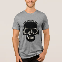 Minimale Kopfhörer Kopf Silhouette T-Shirt  Tri-Blend Shirt