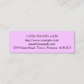 Minimale Kosmetikkarte Mini Visitenkarte (Rückseite)