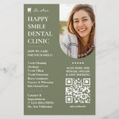 Minimale Kosmetische Zahnarzt Zahnheilmittel Grün Flyer (Vorne)