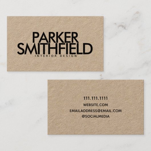 Minimale Kraft Visitenkarte (Vorne/Hinten)