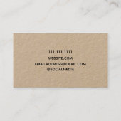 Minimale Kraft Visitenkarte (Rückseite)