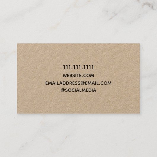 Minimale Kraft Visitenkarte (Rückseite)