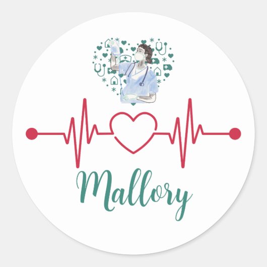 Minimale Krankenpfleger Sticker | Scrub-Squad | Kr (Vorderseite)