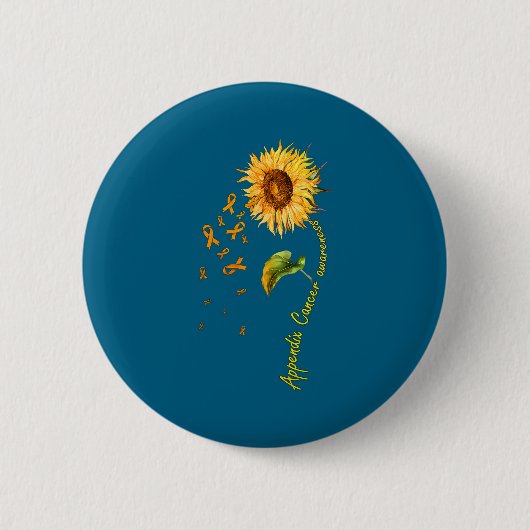 Minimale Krebsbewusstseins-Sonnenblume für Appendi Button (Vorderseite)