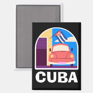 Minimale Kuba-Insel-Retro-Reise Magnet
