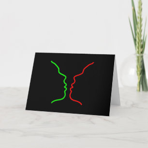 Minimale Kunst - Sinnliche MISS, Lass uns küssen Feiertagskarte