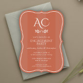 Minimale Kupfer-Engagement-Partei für Monogramm-St Einladung