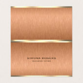 Minimale Kupferbraun- und goldene Metallstruktur Visitenkarten (Außenseite Aufgefaltet)