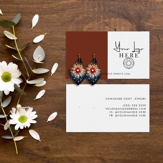 Minimale Kupferrot-weiße Logo-Ohrenanzeige