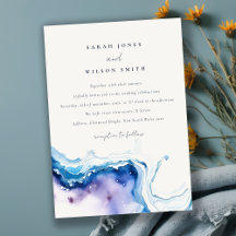 Minimale Küsten-Meer-Strand-Wasserfarben-Hochzeit