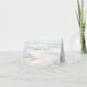 Minimale Küsten-Wasserfarbe  Dankeskarte (Vorderseite)