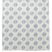 Minimale Küstenblaue Botanische Zweigmuster Duschvorhang (Vorderseite)