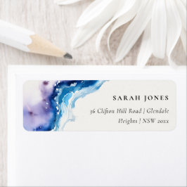 Minimale Küstenmeer-Strand-Watercolor-Adresse