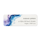 Minimale Küstenmeer-Strand-Watercolor-Adresse (Vorne)