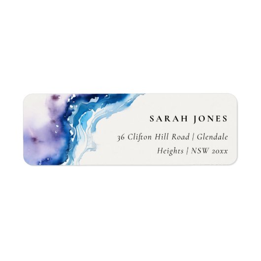 Minimale Küstenmeer-Strand-Watercolor-Adresse (Vorne)