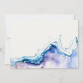 Minimale Küstenmeer-Strand-Watercolor-Wochenendpar Einladung (Rückseite)