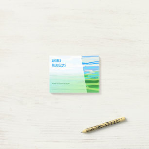 Minimale Landschaftskunst Post-it Klebezettel