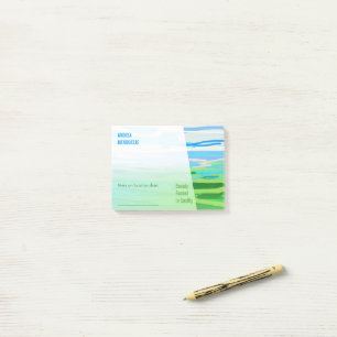 Minimale Landschaftsslogan-Kunst Post-it Klebezettel