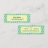 Minimale Lassenden Mittagessen Mini Visitenkarte (Vorne/Hinten)