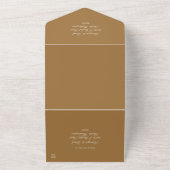Minimale Laurel Hochzeit Gold in einem All In One Einladung (Außenbereich)