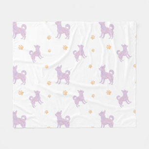 Minimale Lavendel-Chihuahua-Silhouette Decke
