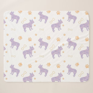 Minimale Lavendel-Französische-Bulldogge-Silhouett Sherpadecke