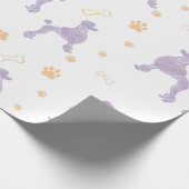 Minimale Lavendel-Pudel-Silhouette Geschenkverpack Geschenkpapier (Ecke)