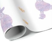 Minimale Lavendel-Pudel-Silhouette Geschenkverpack Geschenkpapier (Rolleneckpunkt)