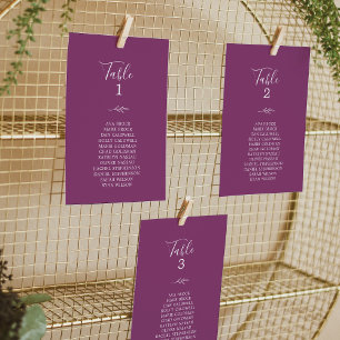 Minimale Leaf Berry Hanging Seating Chart Card Kar