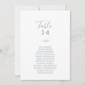 Minimale Leaf Blue Tischnummer Seating Chart Cards (Vorderseite)