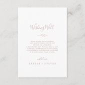 Minimale Leaf Blush Pink Hochzeitskarte Begleitkarte (Vorderseite)