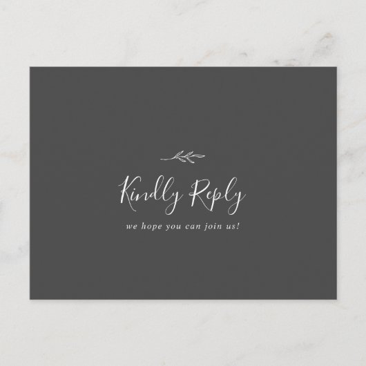 Minimale Leaf Dunkelgrau Song Anfrage UAWG Postkar Einladungspostkarte (Vorderseite)