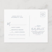 Minimale Leaf Dusty Blue Song Anfrage UAWG Postkar Einladungspostkarte (Rückseite)