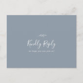 Minimale Leaf Dusty Blue Song Anfrage UAWG Postkar Einladungspostkarte (Vorderseite)