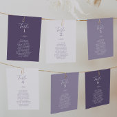 Minimale Leaf Dusty Lila Hanging Seating Chart