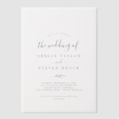 Minimale Leaf Extravagant Moderne einfache Botanis Pergament Einladungen (Vorderseite)