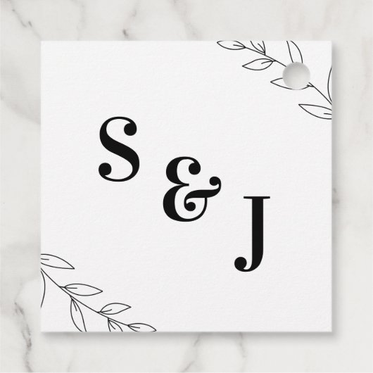 Minimale Leaf-Gastgeschenk Hochzeit Geschenkanhänger (Rückseite)