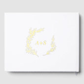 Minimale leaf Gold Foil Monogram Back Wedding Gästebuch (Rückseite)