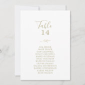 Minimale Leaf Gold Tischnummer Seating Chart Cards (Vorderseite)