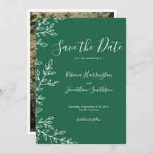 Minimale Leaf grüne Hochzeit speichern das Datum