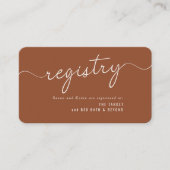 Minimale Leaf Monogram Polterabend Gift Registry Begleitkarte (Vorderseite)
