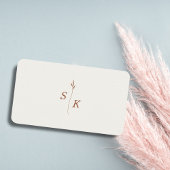 Minimale Leaf Monogram Polterabend Gift Registry Begleitkarte
